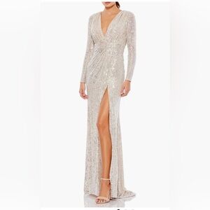 Mac Duggal SEQUIN WRAP EVENING GOWN size 12 NEW